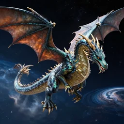 photo of dragon in space