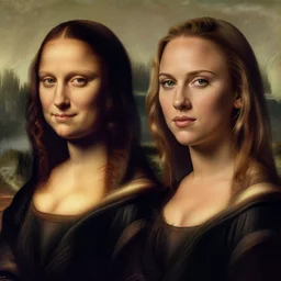 portrait of natalie portman and scarlet johansson, by albrecht durer, jean delville, jan van eyck, da vinci
