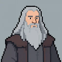 Portrait of Gandalf the grey, pixel art