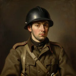portrait painting of a ww2 soldier  by George Stubbs, renaissance painting, oil painting, old master