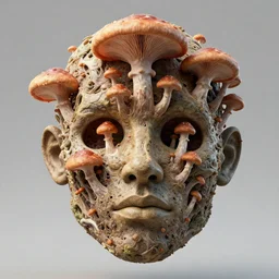 hyper detailed 3 d render, mycelium growing out of a face, fungus