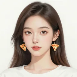 The girl with the pizza earring painting by