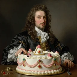 baroque rococo painting 🦧 portrait by Greg Hildebrandt high detail elaborate fancy cake