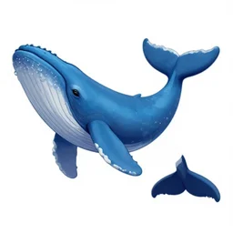 Telegram sticker of a blue whale
