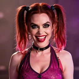 Portrait of Behati Prinsloo as Poison Ivy with an evil smile and making a duck face, in Batman movie still cinematic, artstation, Greg rutkowski, UHD 8K