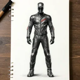 daredevil leather suit fullbody sketch 4 k