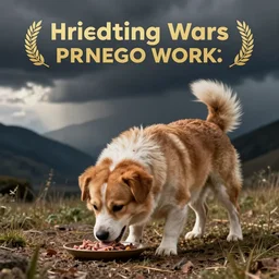 anthropomorphic dog eating,,,,,,,,