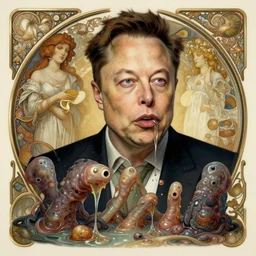 elon musk as slimy mollusk, drool, character concept, intricate, elegant, highly detailed, digital painting, artstation, concept art, wallpaper, smooth, sharp focus, illustration, art by h. r. giger and artgerm and greg rutkowski and alphonse mucha