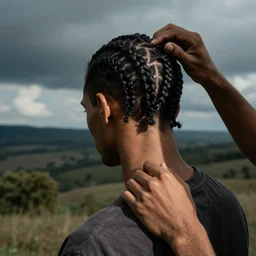 Dan balzerian getting his hair braided in the hood