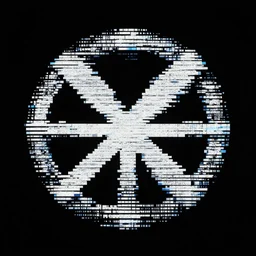 distorted phantom pixels logo highly detailed sharp black background
