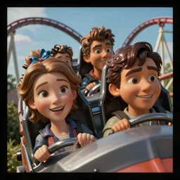 closeup faces on a roller coaster by disney concept artists, blunt borders, rule of thirds