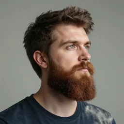 art is the creativity of AI. Bearded man