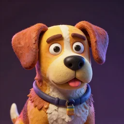 portrait of a dog in james jean style, vfx art, unreal engine render, claymation style, colourful, volumetric light, digital painting, digital illustration, dramatic light,