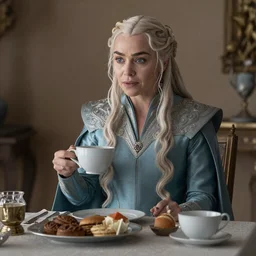 daenerys targaryen having breakfast