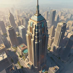A professional sci-fi digital painting of an art deco city viewed from the top of a skyscraper, three point perspective, by Alena Aenami, trending on Artstation