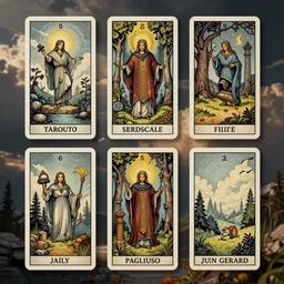 tarot card template layout _ by _ filipe _ pagliuso _ and _ justin _ gerard _ symmetric _ fantasy _ highly _ detailed _ realistic _ intricate _ port