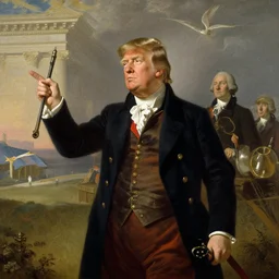 donald trump as george washington crossing the delaware by george caleb bingham
