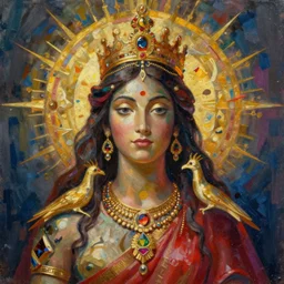 Mother goddess painting by Dan Hillier, trending on artstation, artstationHD, artstationHQ, 4k, 8k