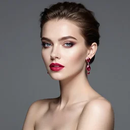 studio portrait absurdly beautiful, elegant, lovely, young hypercolorful sensual russian woman rubies red petals gems, ultrafine hyperrealistic detailed face illustration by kim jung gi, irakli nadar, intricate linework, sharp focus, bright colors, matte, octopath traveler, final fantasy, unreal engine highly rendered, global illumination, radiant light, intricate rainbow environment