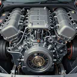 closeup of car engine , vector art, vector, biomechanical, mechanical, symmetry, symmetric, in the style of h.r giger, norman rockwell, giger, highly detailed, soft lighting, 8k resolution, oil on canvas