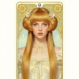 portrait of a lisa frank, thomas kinkade, wes anderson girl, intricate, elegant, art nouveau, tarot card, highly detailed, digital painting, artstation, concept art, smooth, sharp focus, illustration, art by artgerm and greg rutkowski and alphonse mucha and william - adolphe bouguereau