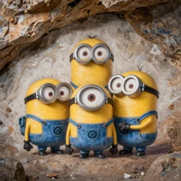 cave painting of minions