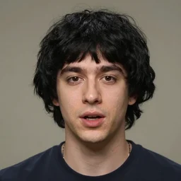 Rick Harrison with a wig talking to the camera, lots of black hair, wig, symmetrical face