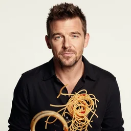photo of rick astley spaghetti