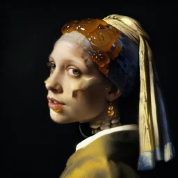 a julia roberts face in profile made of honey skeleton in the style of the dutch masters and gregory crewdson dark and moody