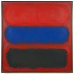 a painting with red, blue, and black colors, a minimalist painting by mark rothko, tumblr, suprematism, picasso, art, painterly
