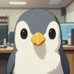 gori fujita ilustration a game development studio, little serious stylized bird looking in the camera close up painting by goro fujita, sharp focus, highly detailed, artstation