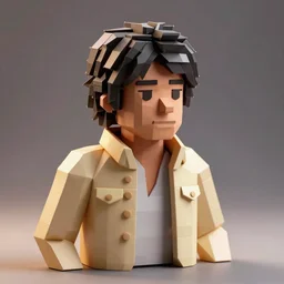 low poly jimi hendrix, artstation, detailed, sharp focus, digital painting