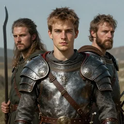 portrait of a handsome young celtic warrior, art by lixin yin and denys tsiperko and bogdan rezunenko, hyperrealism, fantasy art