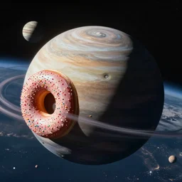Donut planets on space, nasa footage, full hd, 16k