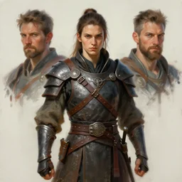 portrait painting of a character of a modern warrior by cedric peyravernay and greg ruthkowski, concept design, trending on artstation