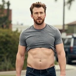 chris evans with a beer belly, masculine, 4 k hd