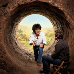 interviewing bob ross inside of the hollow earth
