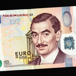 a 50 euro bill with the portrait of mr bean
