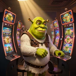 shrek losing all of his life savings on slot machines