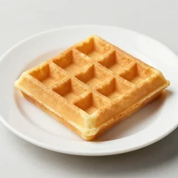 golden waffle on a plate