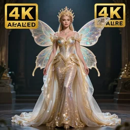 full body photo of a very beautiful!! fairy queen with ornate sparkling robes, highly detailed, 4 k, hdr, smooth, sharp focus, high resolution, award - winning photo