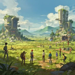 photo environement post futurist farm : 4, 4 k rtx hdr volume light concept studio matte painting environement digital illustration style art that looks like it is from borderlands and by feng zhu and loish and laurie greasley, victo ngai, andreas rocha, john harris by jesper ejsing, by rhads, makoto shinkai and lois van baarle