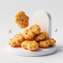 a surrealism 3 d octane render of architecture inspired by chicken nuggets