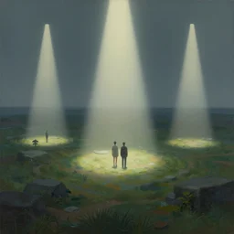 a painting of a 3 d virtual landscape, uncanny valley, three point lighting, one soft spotlight on two humans, by yuumei, bayard wu, wlop, tim white, ross tran, 4 k