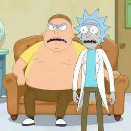 rick and morty meet angry fat chuck