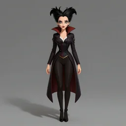cruella de vil :: full body character concept art, trending on artstation, symmetrical, symmetrical eyes, detailed, professional, 2 point studio lighting,