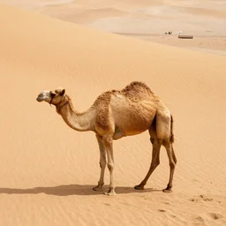 photography camel made from sand, rising form the sand