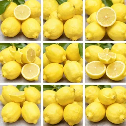 a 3 by 3 array of lemon photos