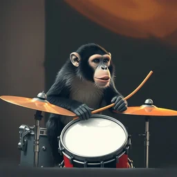monkey playing the drums