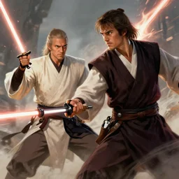 general grievous fighting a jedi, high detail, art station, award - winning art